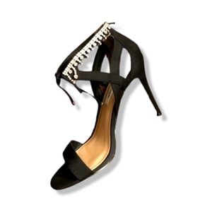 🏷New Black Vera Embellished Ankle Strap Sandal